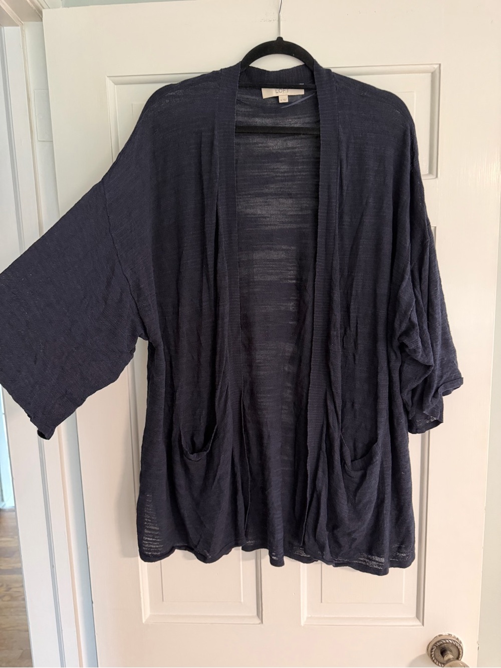 LOFT Navy Open-Front Lightweight Women's Cardigan